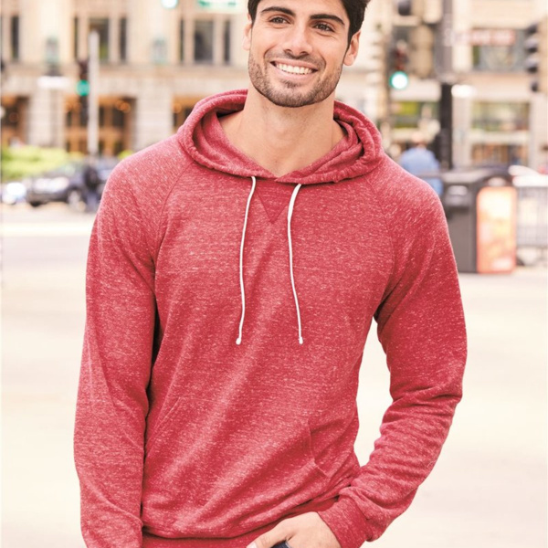 Unisex Snow Heather French Terry Raglan Hooded Sweatshirt Thumbnail