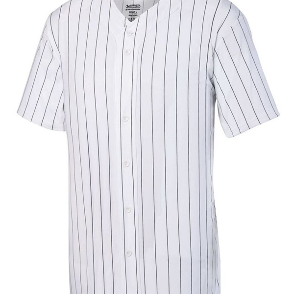 Unisex Pinstripe Full Button Baseball Jersey Thumbnail